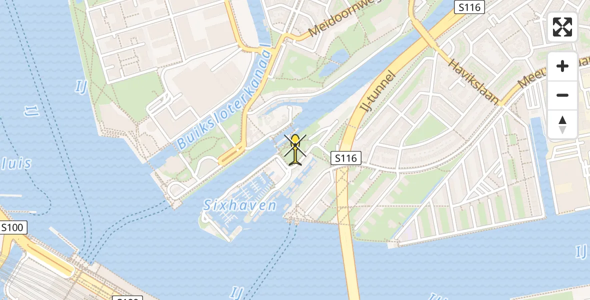 Routekaart van de vlucht: Lifeliner 1 naar Amsterdam