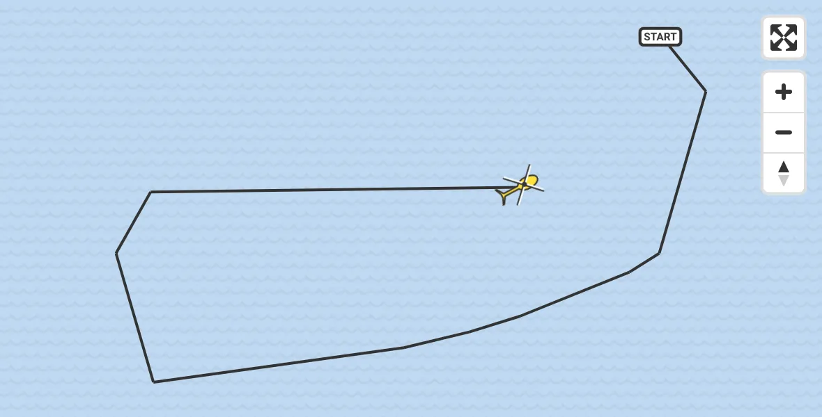 Routekaart van de vlucht: Kustwachthelikopter naar 