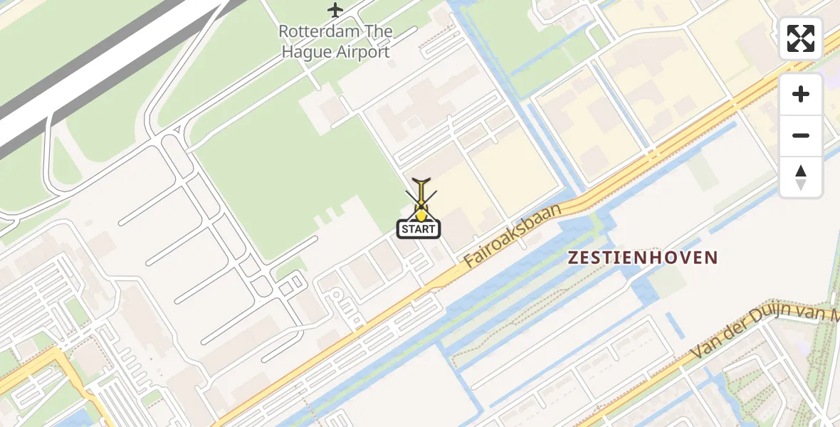 Routekaart van de vlucht: Lifeliner 2 naar Rotterdam The Hague Airport, Brandenburgbaan