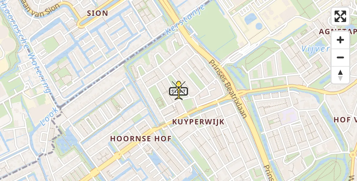 Routekaart van de vlucht: Lifeliner 2 naar Delft, Van der Lelijstraat