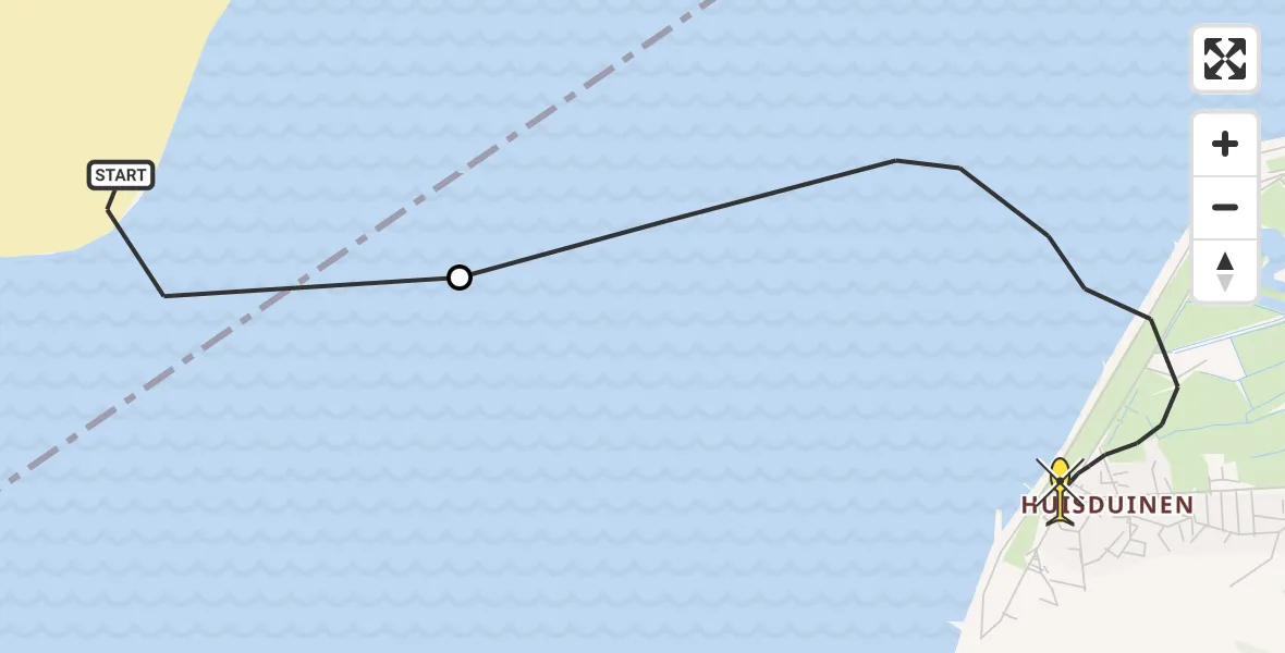 Routekaart van de vlucht: Kustwachthelikopter naar Den Helder, Schulpengat