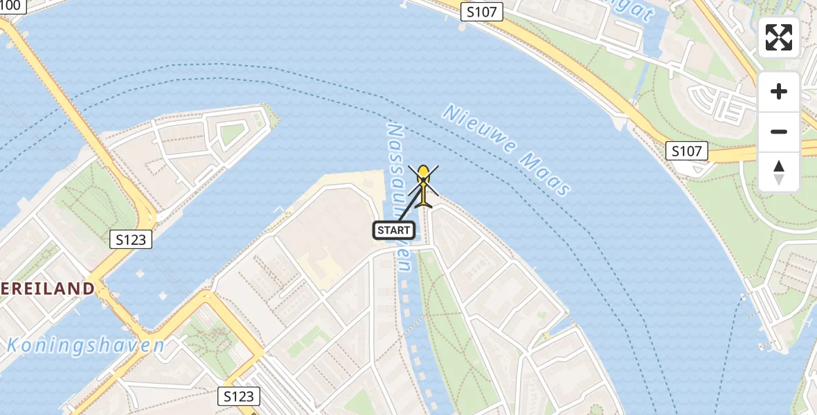 Routekaart van de vlucht: Lifeliner 2 naar Rotterdam, Nijverheidstraat