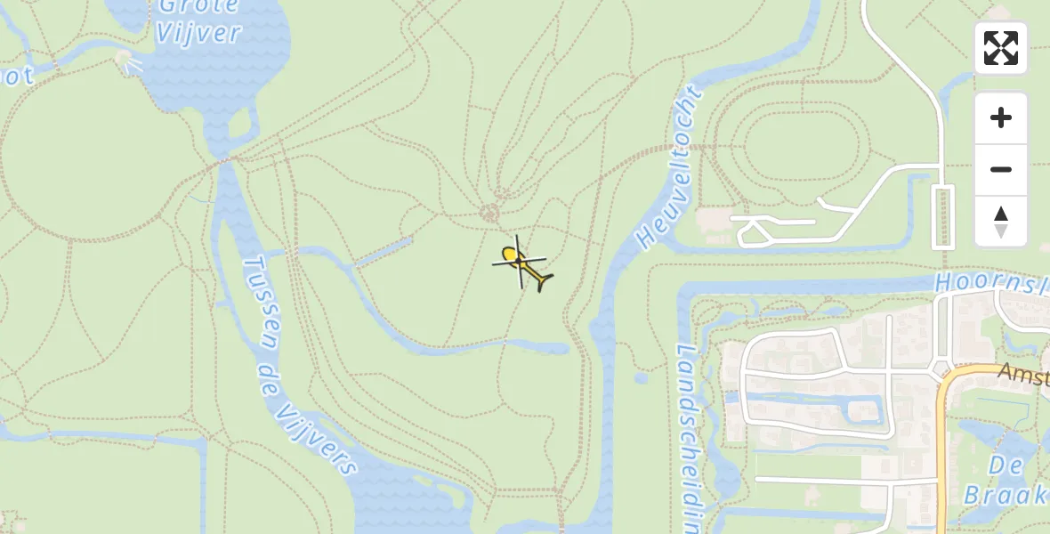 Routekaart van de vlucht: Politiehelikopter naar Amstelveen