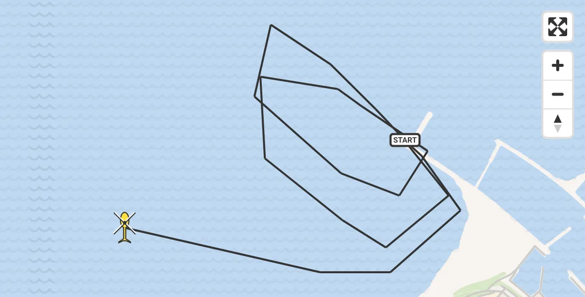 Routekaart van de vlucht: Kustwachthelikopter naar Den Oever, Dokweg