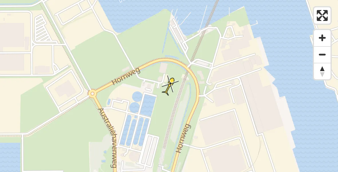 Routekaart van de vlucht: Lifeliner 1 naar Amsterdam Heliport