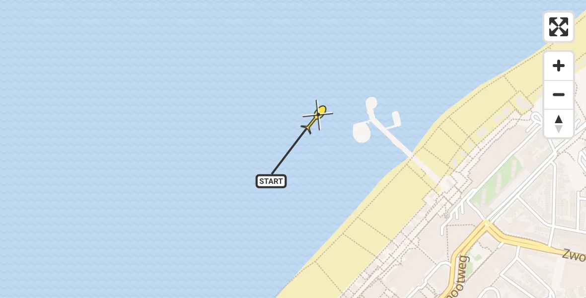 Vluchtroute Politiehelikopter van Den Haag naar Den Haag