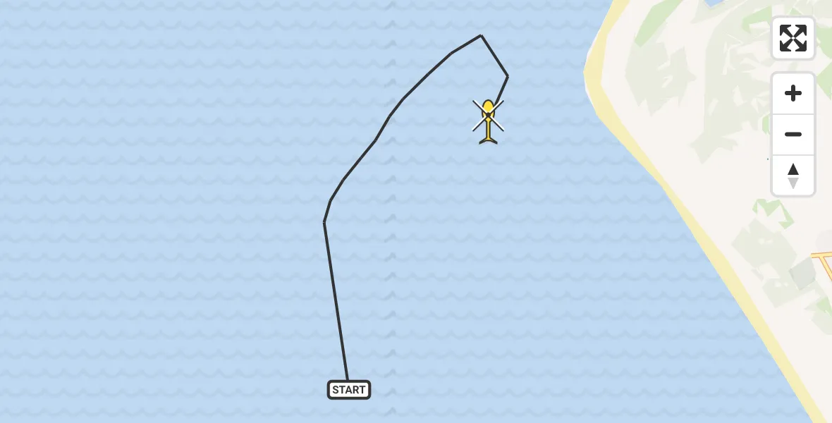 Routekaart van de vlucht: Politieheli naar Rockanje, Hinderplaat