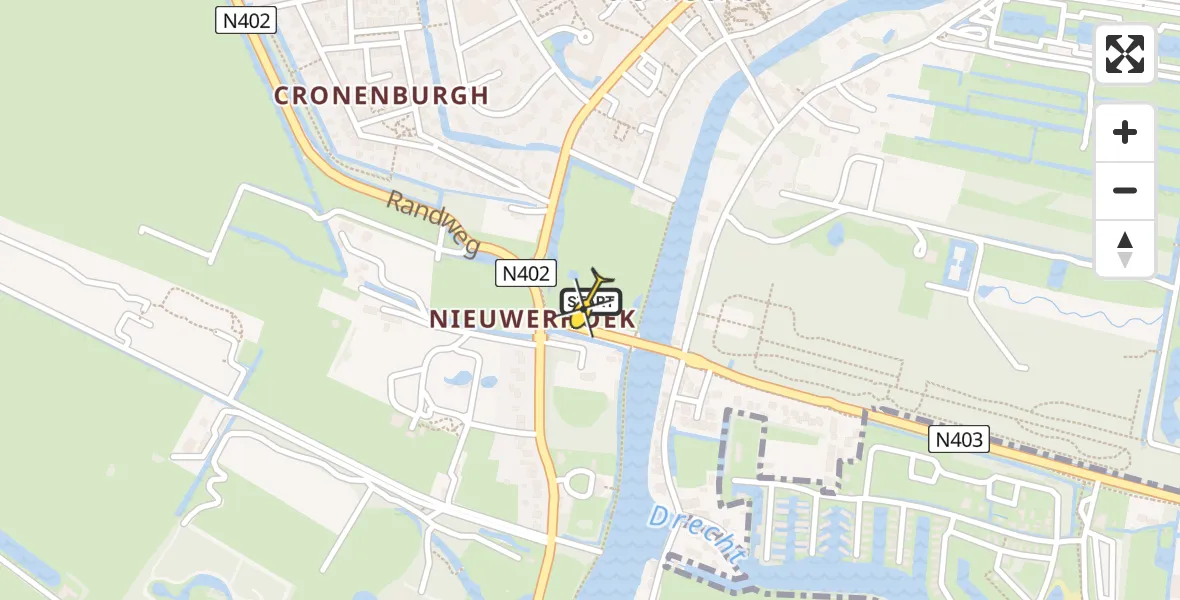 Routekaart van de vlucht: Lifeliner 1 naar Loenen aan de Vecht, Bloklaan