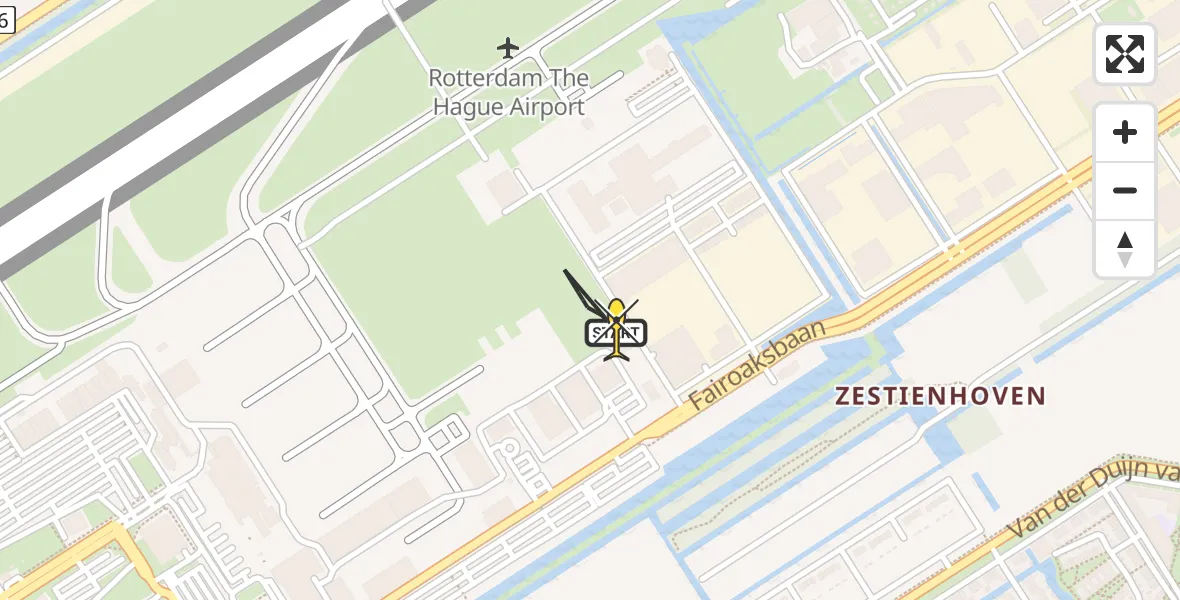 Routekaart van de vlucht: Lifeliner 2 naar Rotterdam The Hague Airport, Brandenburgbaan