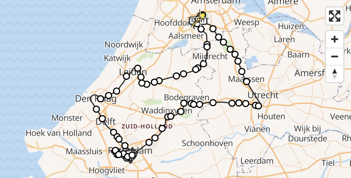 Routekaart van de vlucht: Politieheli naar Schiphol, Van Weerden-Poelmanweg