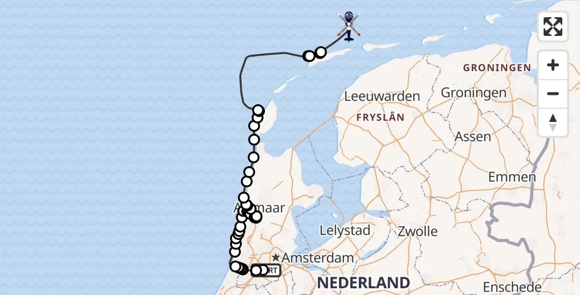 Vluchtroute Politiehelikopter Schiphol - , 20 augustus 2024, 06:22