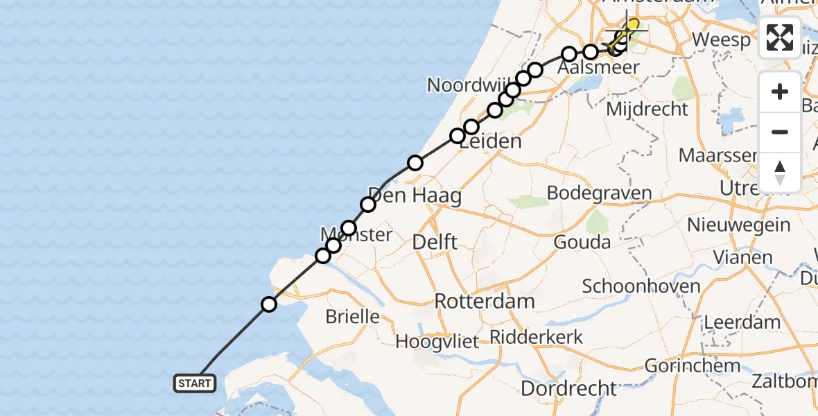 Routekaart van de vlucht: Politieheli naar Schiphol, Thermiekstraat