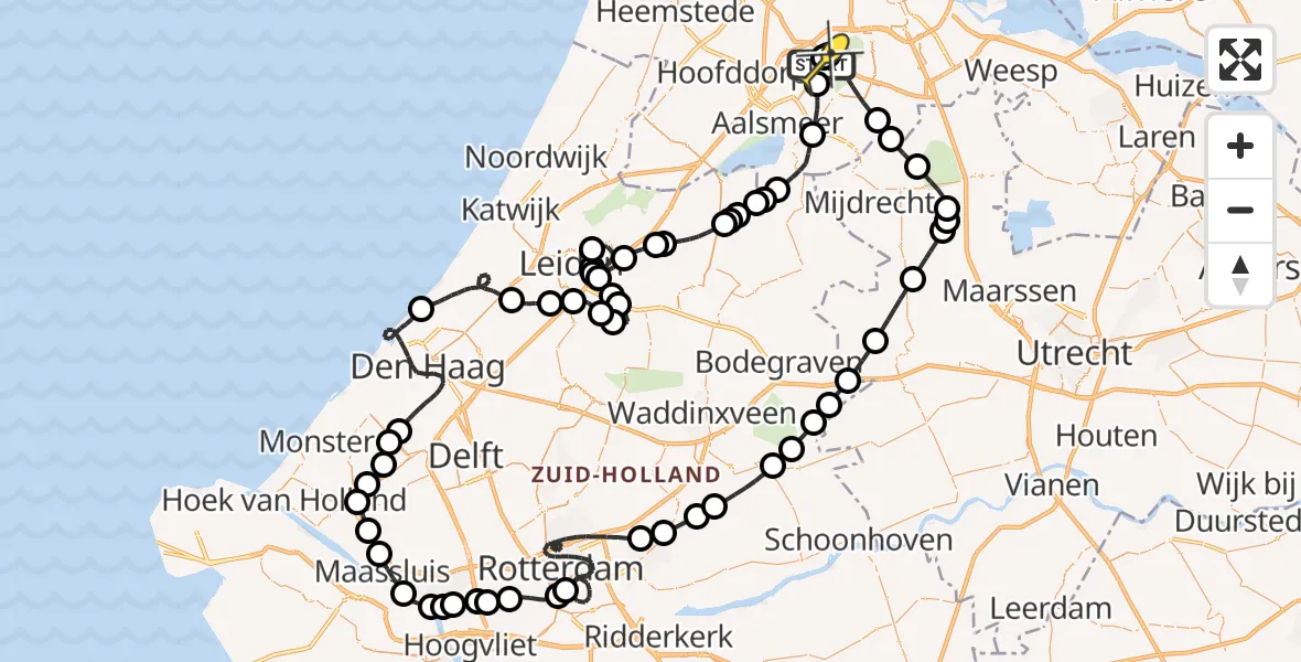 Routekaart van de vlucht: Politieheli naar Schiphol, Van Weerden-Poelmanweg