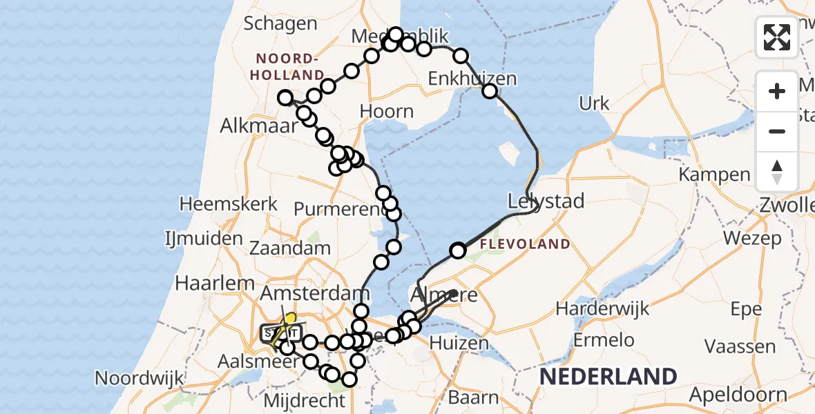 Routekaart van de vlucht: Politieheli naar Schiphol, Zanderijstraat