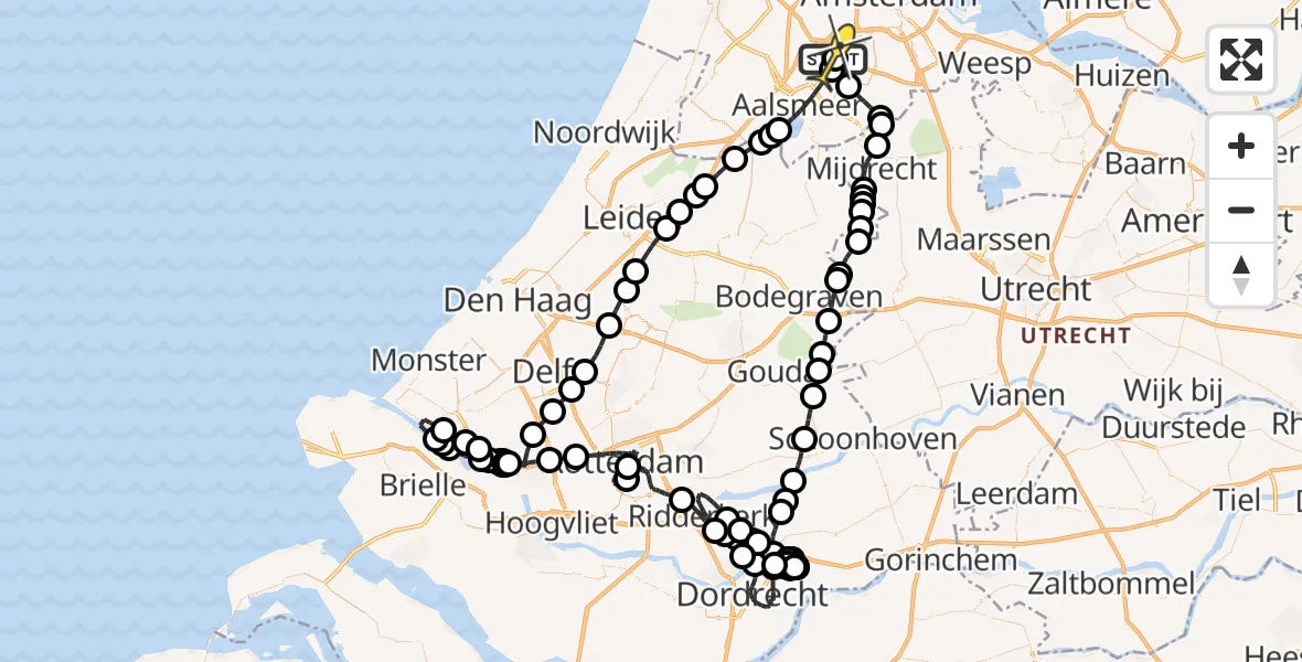 Routekaart van de vlucht: Politieheli naar Schiphol, Thermiekstraat