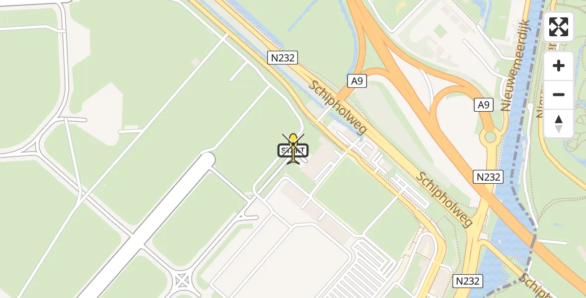 Routekaart van de vlucht: Politiehelikopter naar Schiphol, Loevesteinse Randweg