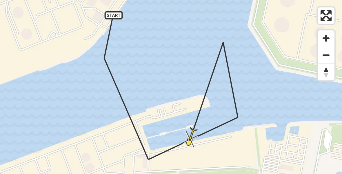 Routekaart van de vlucht: Politiehelikopter naar Maasvlakte, Beerweg