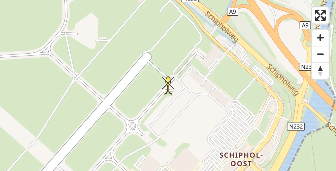 Vluchtroute Politiehelikopter van Schiphol naar Schiphol
