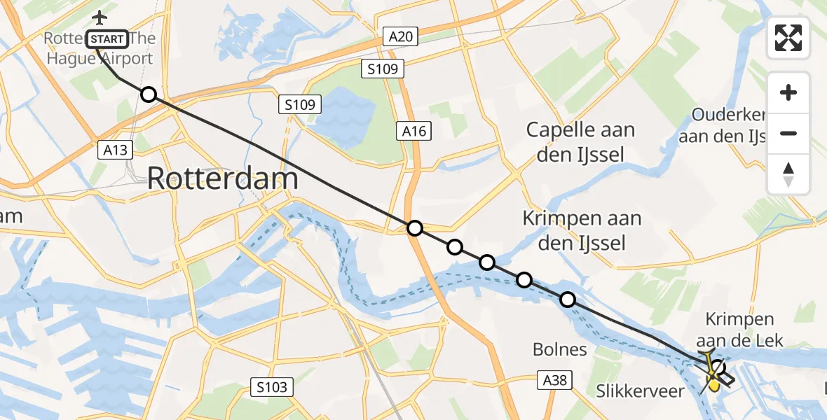 Routekaart van de vlucht: Lifeliner 2 naar Kinderdijk, Van Leeuwenhoekhof