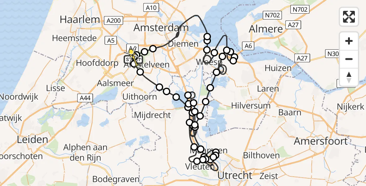 Routekaart van de vlucht: Politieheli naar Schiphol, Thermiekstraat