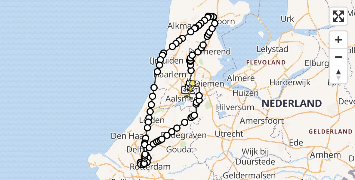 Routekaart van de vlucht: Politieheli naar Schiphol, Thermiekstraat