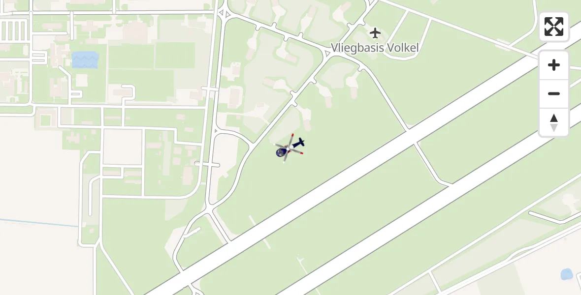 Vluchtroute Politiehelikopter van Vliegbasis Volkel naar Vliegbasis Volkel