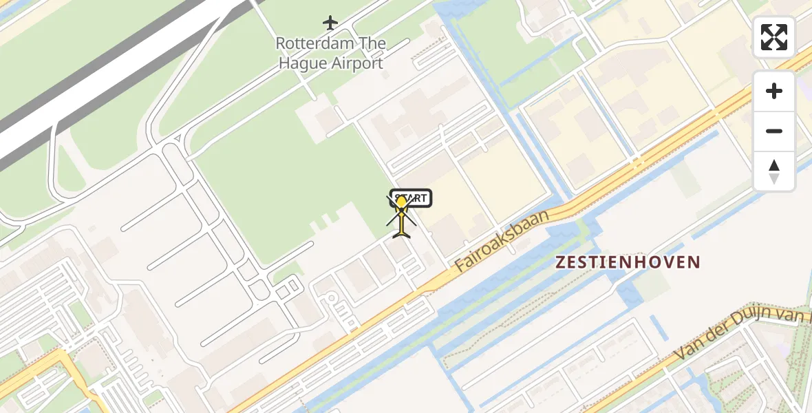 Routekaart van de vlucht: Lifeliner 2 naar Rotterdam The Hague Airport, Brandenburgbaan