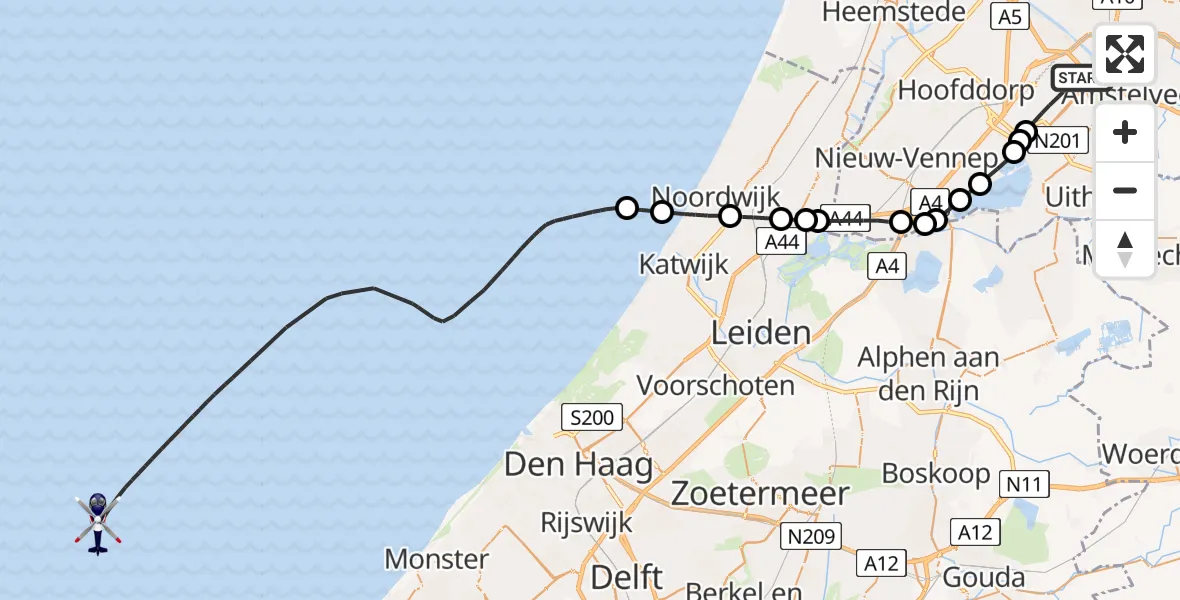 Vluchtroute Politiehelikopter Schiphol - , 23 augustus 2024, 09:50