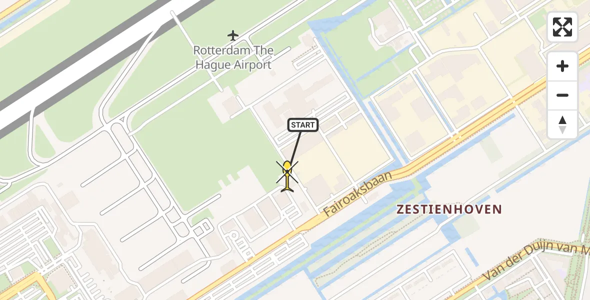 Routekaart van de vlucht: Lifeliner 2 naar Rotterdam The Hague Airport, Brandenburgbaan