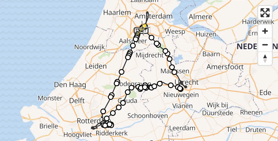 Routekaart van de vlucht: Politieheli naar Schiphol, Thermiekstraat