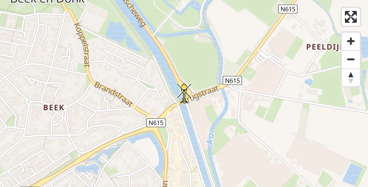 Routekaart van de vlucht: Lifeliner 3 naar Beek en Donk