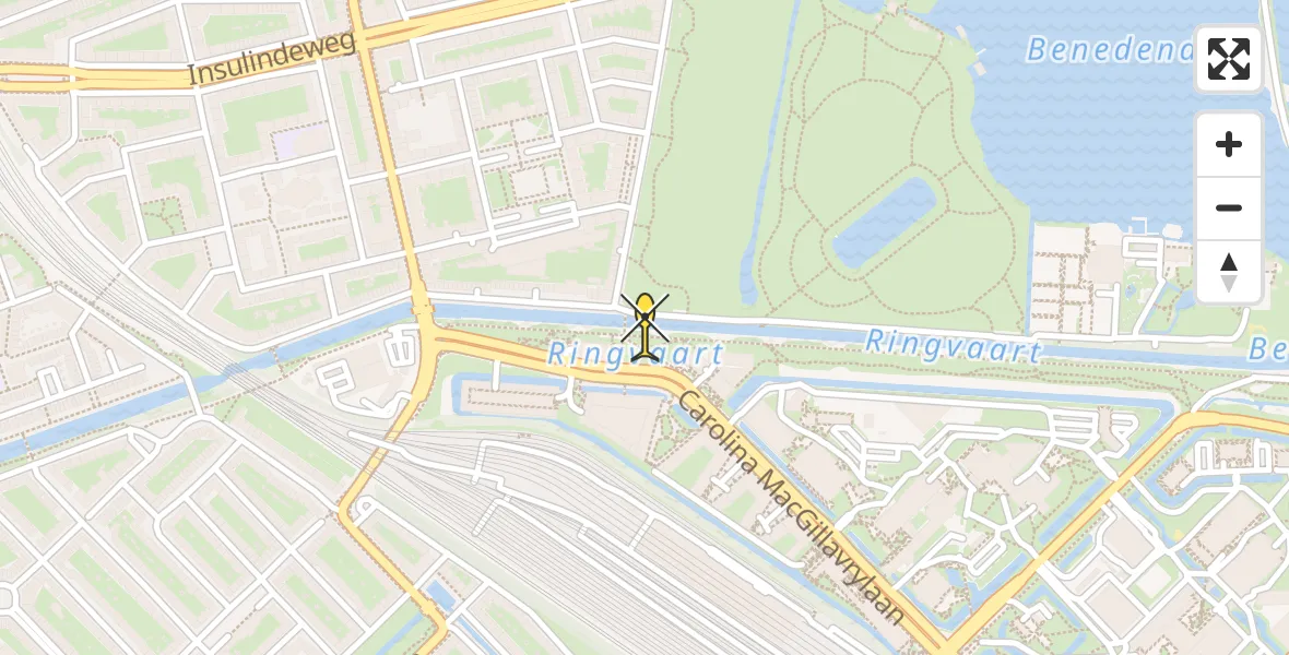 Routekaart van de vlucht: Lifeliner 1 naar Amsterdam