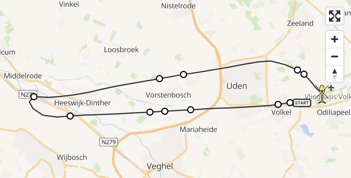 Routekaart van de vlucht: Lifeliner 3 naar Vliegbasis Volkel, Linie