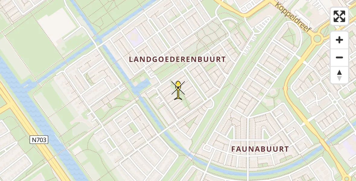 Routekaart van de vlucht: Lifeliner 1 naar Almere