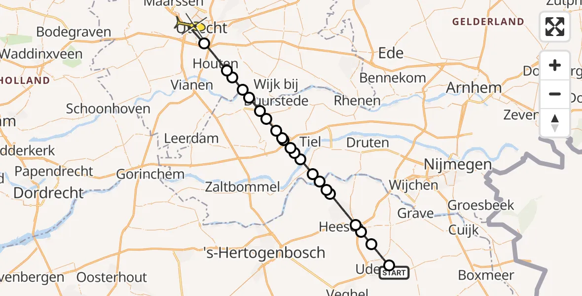 Routekaart van de vlucht: Lifeliner 3 naar Utrecht, Patersweg