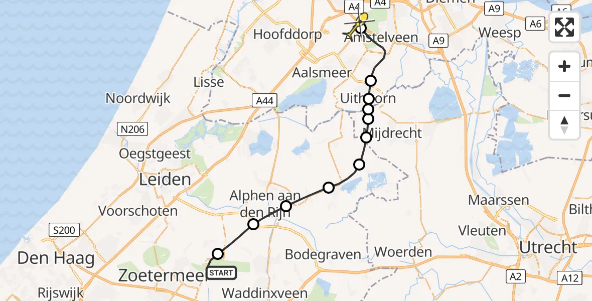 Routekaart van de vlucht: Politieheli naar Schiphol, Juffrouw Jannenvaartpad