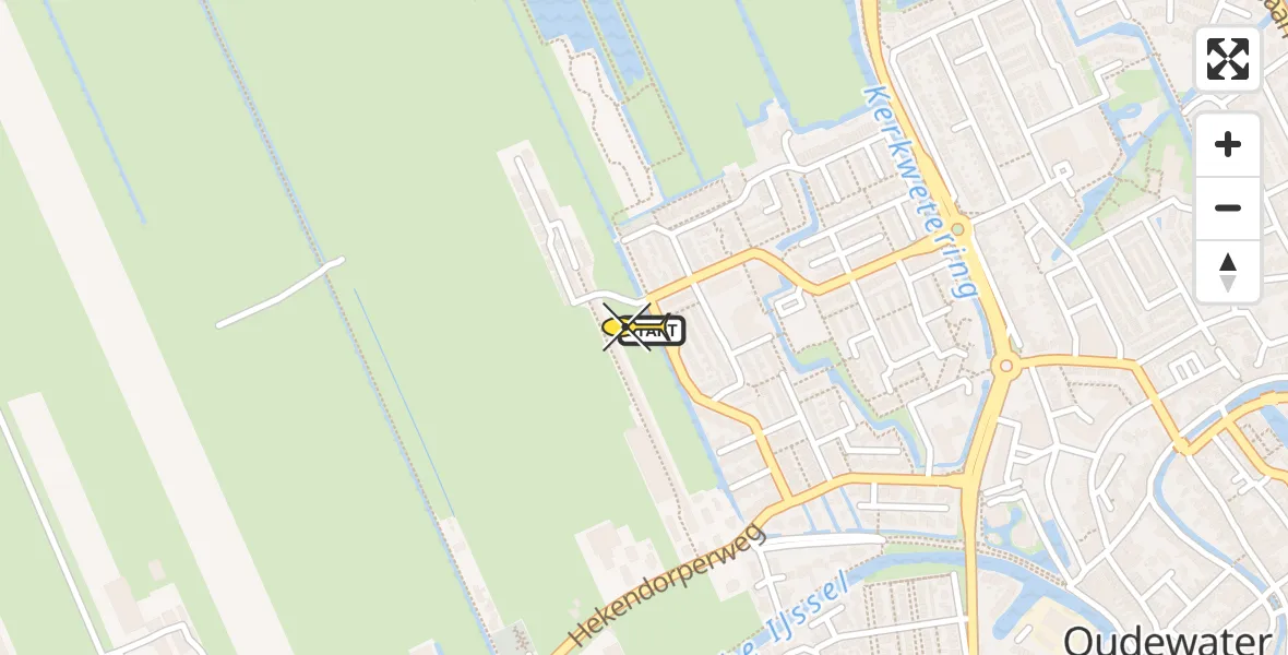 Routekaart van de vlucht: Lifeliner 2 naar Oudewater, Papenhoeflaan