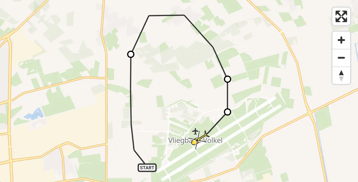 Routekaart van de vlucht: Lifeliner 3 naar Vliegbasis Volkel, Zeelandsedijk