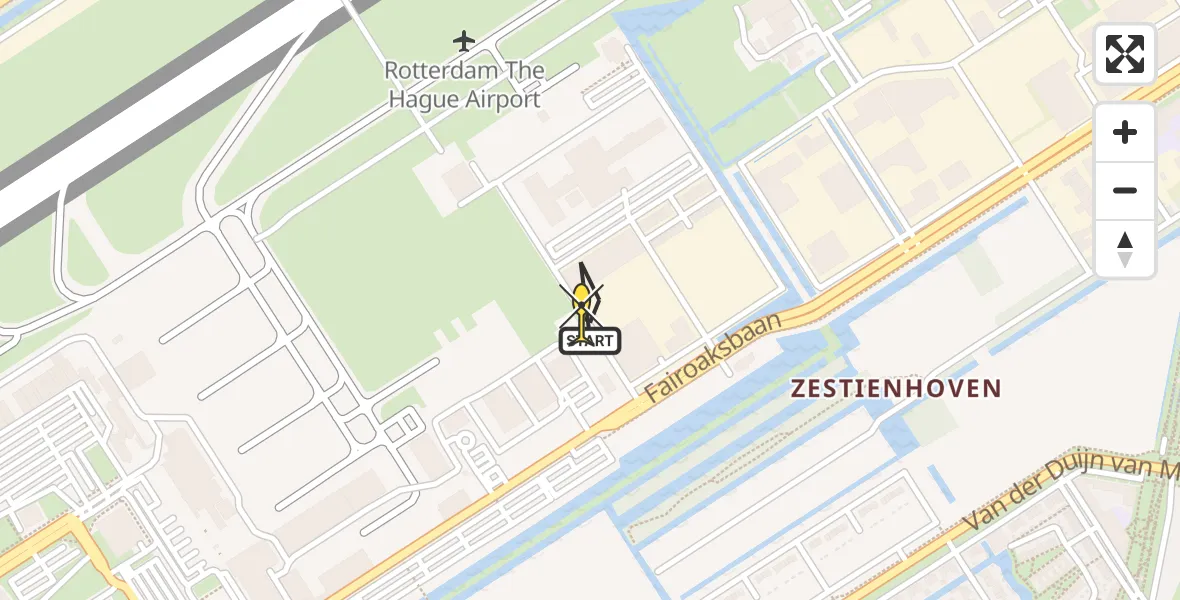 Routekaart van de vlucht: Lifeliner 2 naar Rotterdam The Hague Airport, Brandenburgbaan