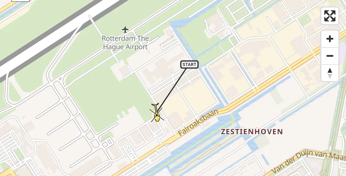 Routekaart van de vlucht: Lifeliner 2 naar Rotterdam The Hague Airport, Brandenburgbaan