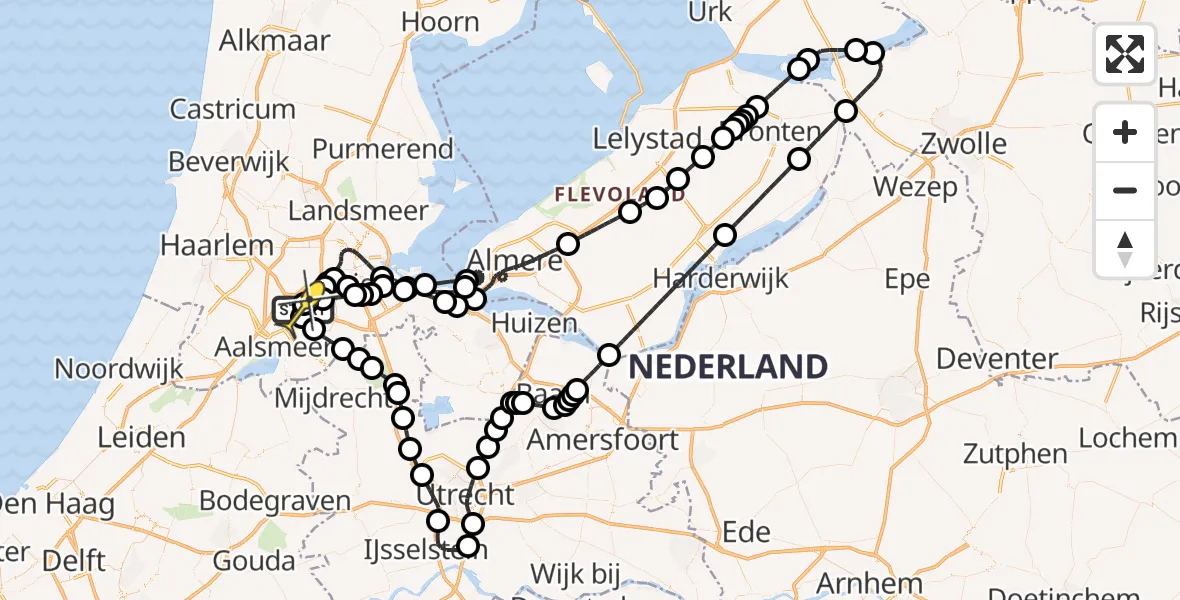 Routekaart van de vlucht: Politieheli naar Schiphol, Van Weerden-Poelmanweg