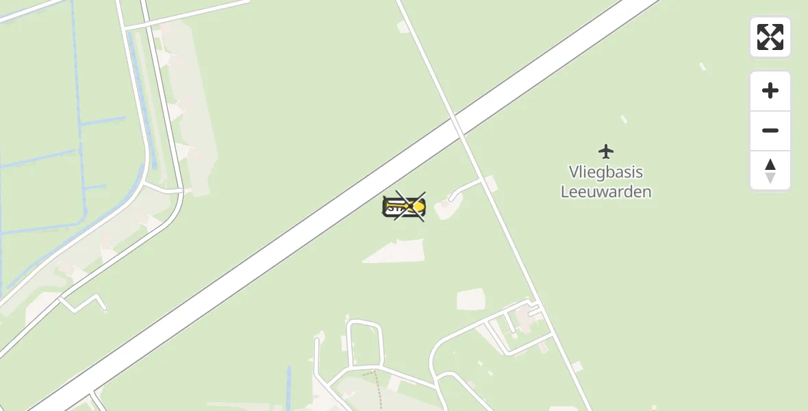 Vluchtroute Ambulancehelikopter van Vliegbasis Leeuwarden naar Vliegbasis Leeuwarden