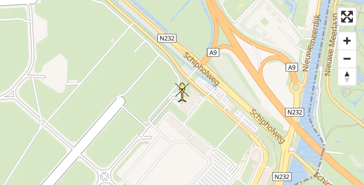 Vluchtroute Politiehelikopter van Schiphol naar Schiphol