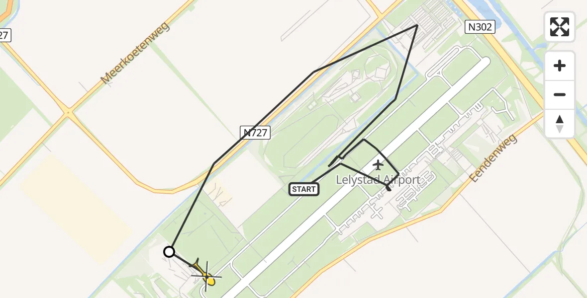 Routekaart van de vlucht: Traumaheli naar Lelystad, Talingweg