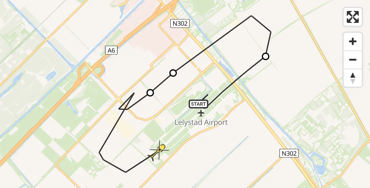 Routekaart van de vlucht: Traumaheli naar Lelystad, Terminalplein