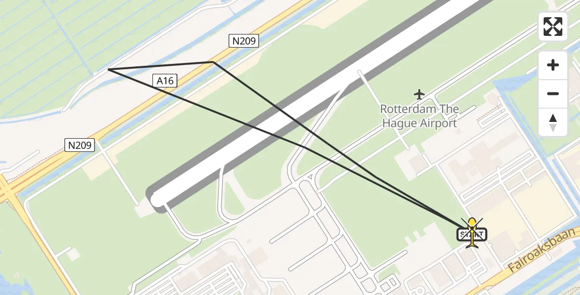 Routekaart van de vlucht: Lifeliner 2 naar Rotterdam The Hague Airport, Brandenburgbaan