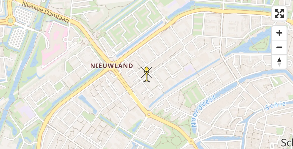 Routekaart van de vlucht: Lifeliner 2 naar Schiedam