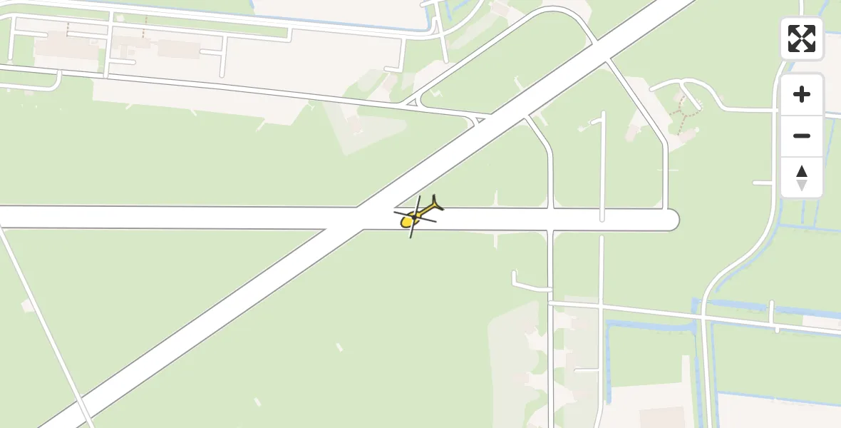 Vluchtroute Ambulancehelikopter van Vliegbasis Leeuwarden naar Vliegbasis Leeuwarden