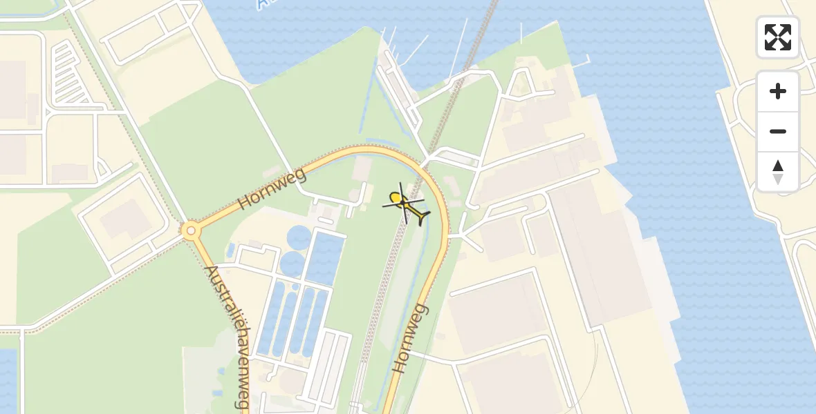 Routekaart van de vlucht: Lifeliner 1 naar Amsterdam Heliport