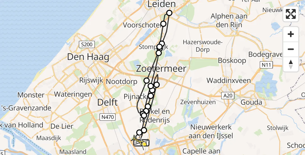 Routekaart van de vlucht: Lifeliner 2 naar Rotterdam The Hague Airport, Zuidpolder